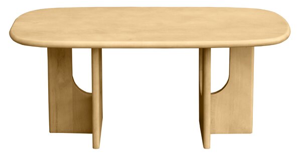 Tavolino basso di design in legno chiaro di mango massiccio MASSARI