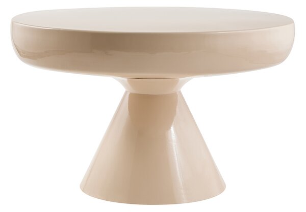 Tavolino rotondo in metallo smaltato beige D59 cm AMINA