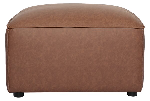 Pouf poggiapiedi in pelle marrone FERGUS