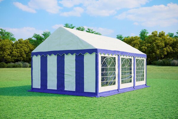 Tenda per feste 4x6 metri, PVC PREMIUM, 500 g/m² - Blu e bianca
