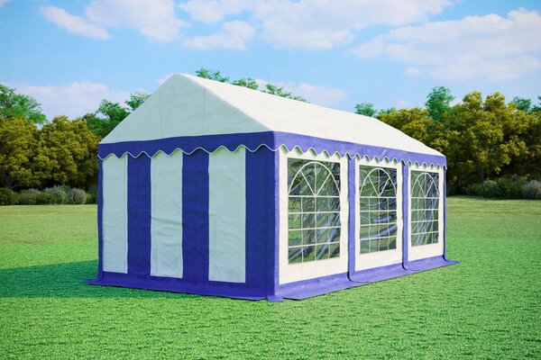 Tenda per feste 3x6 metri, PVC, standard, 500 g/m² - Blu e bianca