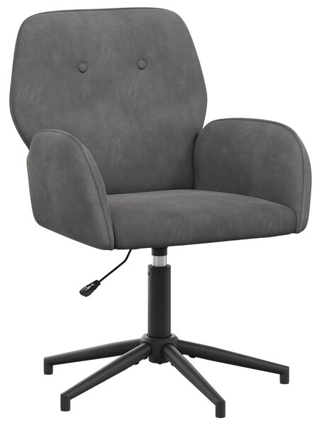 Sedia girevole vidaXL, 54 x 55 x 90 cm, grigio scuro, in velluto (V)