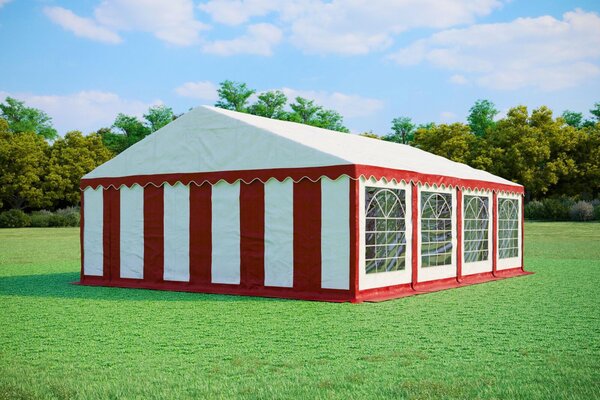 Tenda per feste 6x8 metri, PVC Standard PLUS, 500 g/m² - Bicolore (rosso e bianco) + OMAGGIO