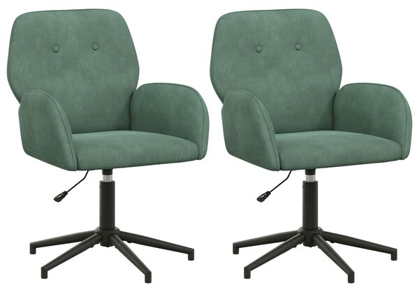 VidaXL Sedie girevoli, 2 pezzi, 54 x 55 x 90 cm, colore verde acqua, rivestimento in velluto (V)