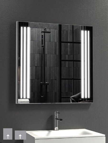 Specchio Da Bagno Quadrato Con Luce LED 75x75