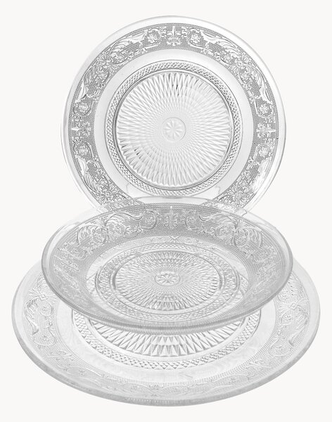 Set di 18 posate in vetro con superficie strutturata Imperial
