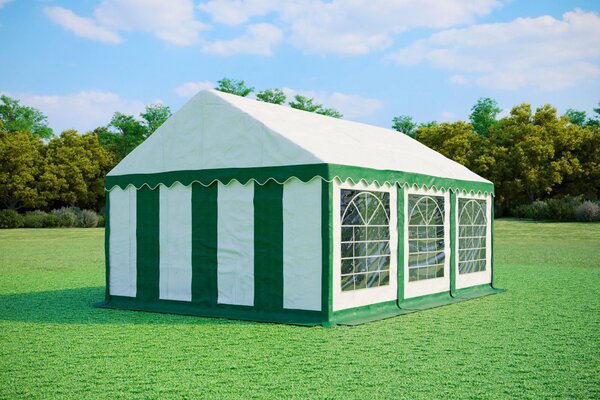 Tenda per feste 4x6 metri, PVC, modello standard, 500 g/m², colore verde e bianco