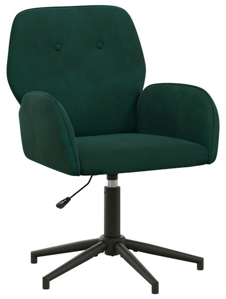 VidaXL Sedia girevole, 54 x 55 x 90 cm, verde scuro, velluto (V)