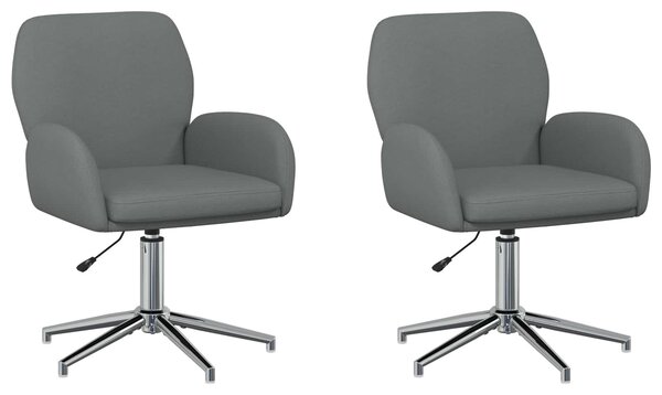 VidaXL Sedie girevoli, 2 pezzi, 54 x 58 x 90 cm, grigio scuro, rivestite in tessuto