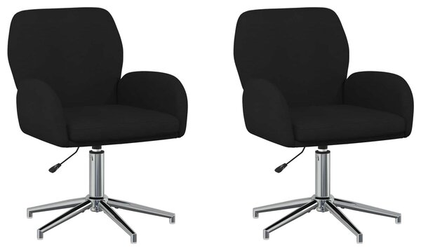 VidaXL Sedie girevoli, 2 pezzi, 54 x 58 x 90 cm, nere, rivestite in tessuto