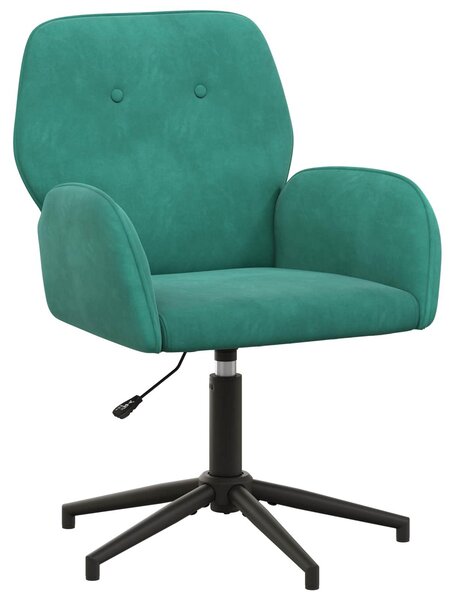 Sedia girevole vidaXL, 54 x 55 x 90 cm, colore turchese, rivestita in velluto (V)