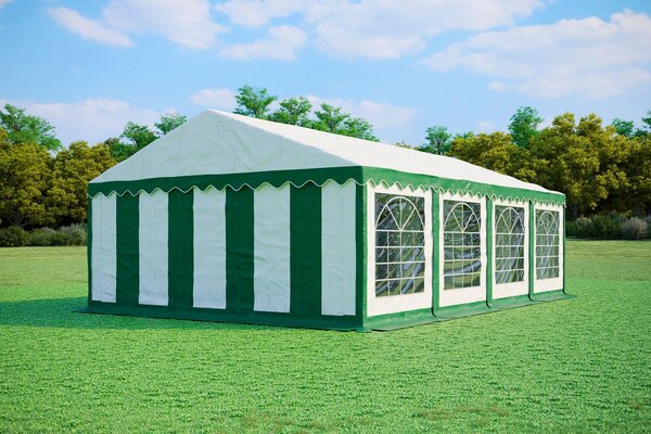 Tenda per feste 5x8 metri, PVC PREMIUM, 500 g/m² - Verde e bianca + OMAGGIO
