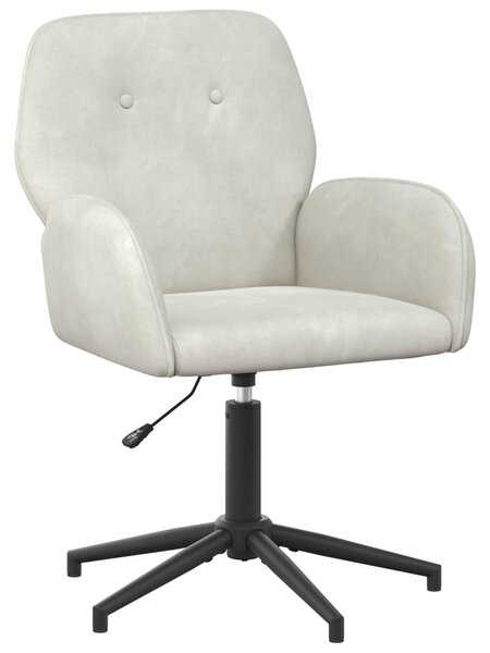 Sedia girevole vidaXL, 54 x 55 x 90 cm, color crema, rivestita in velluto (V)