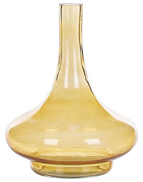 Bottiglia di vetro colorata vaso per fiori centrotavola giallo Beliani