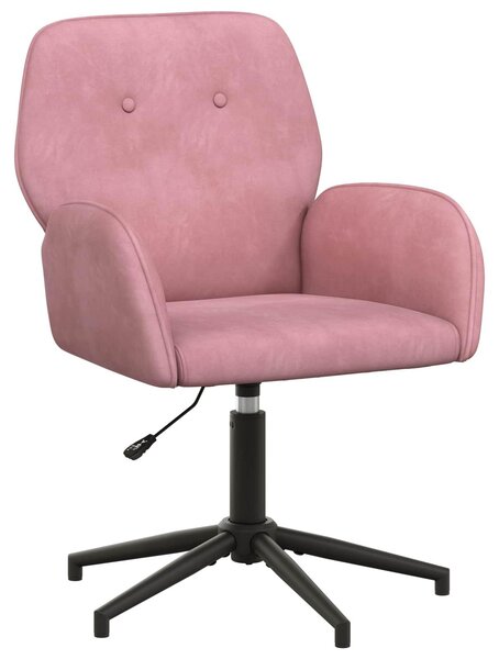 Sedia girevole vidaXL, 54 x 55 x 90 cm, rosa, in velluto (V)