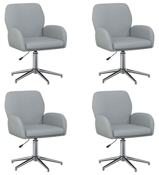 VidaXL Sedie girevoli, confezione da 4, 54 x 58 x 90 cm, grigio chiaro, rivestite in tessuto