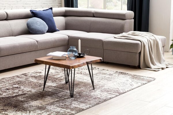 Tavolino di design MAHILO tavolo in legno massiccio bordo albero 56 x 38