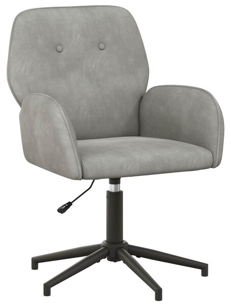 VidaXL Sedia girevole, 54 x 55 x 90 cm, grigio chiaro, velluto (V)