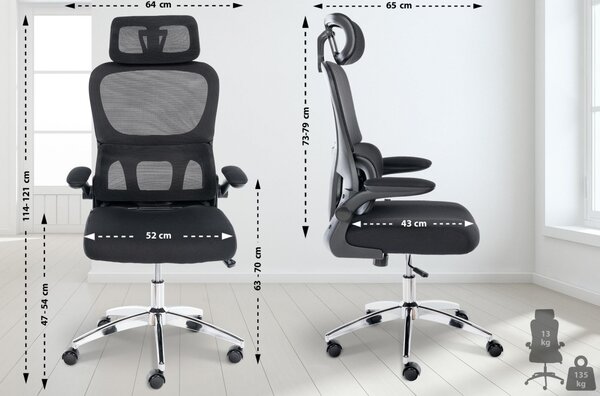 Sedia da ufficio Overton - Nera
