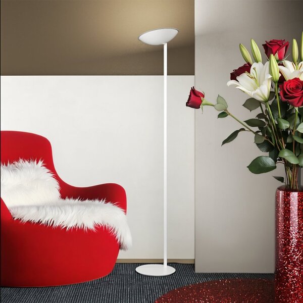 Piantana moderna top light mood 1165 t bi gx53 led 220v metallo bianco diffusore vetro orientabile - Top Light
