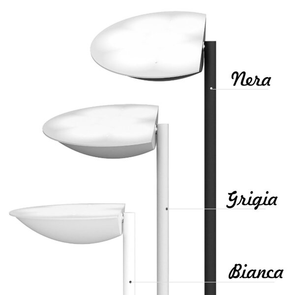 Piantana moderna top light mood 1165 t ne gx53 led 220v metallo nero diffusore vetro orientabile - Top Light