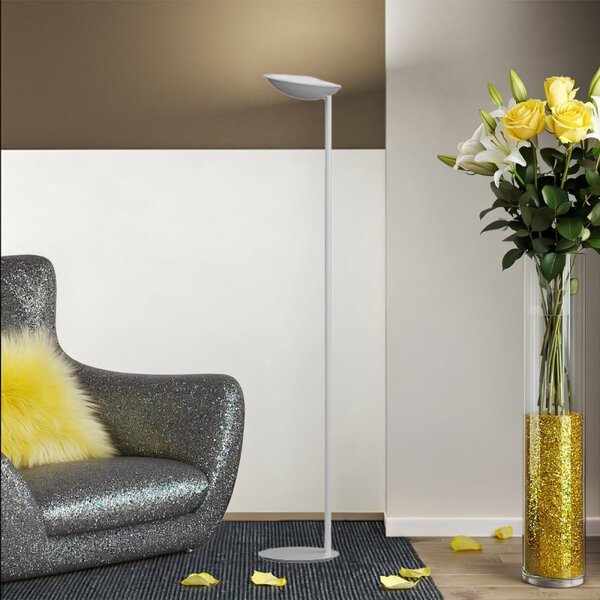 Piantana moderna top light mood 1165 t gr gx53 led 220v metallo grigio diffusore vetro orientabile - Top Light