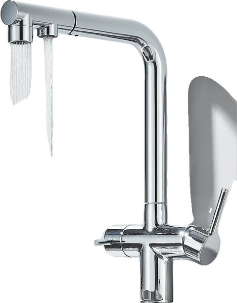 Rubinetto da cucina Cleaner, ugello estraibile, doppio comando, cromo A