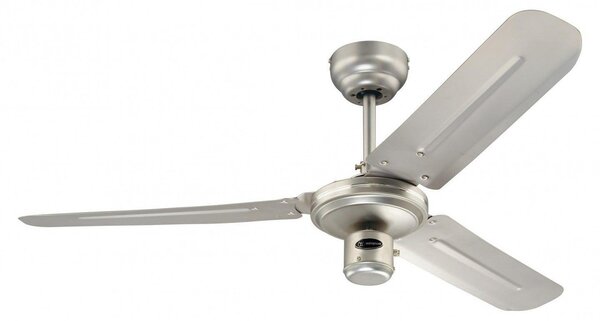 Ventilatore da soffitto con interruttore a cordicella Industrial 122 cm nichel opaco