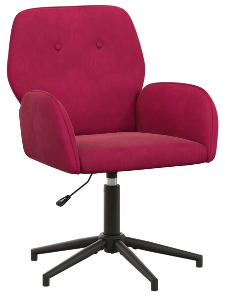 Sedia girevole vidaXL, bordeaux, 54 x 55 x 90 cm, in velluto