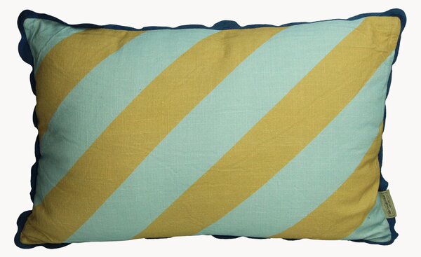 Cuscino in cotone a righe con volant Fable