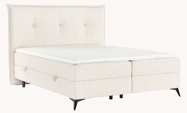 Letto boxspring in bouclé fatto a mano con contenitore Lucca, H2