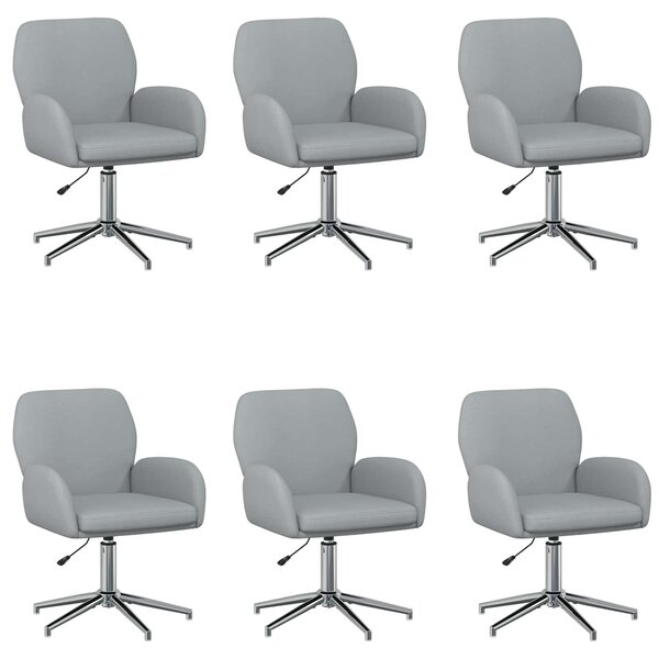 VidaXL, 6 sedie da ufficio, 54 x 58 x 90 cm, grigio chiaro, rivestite in tessuto