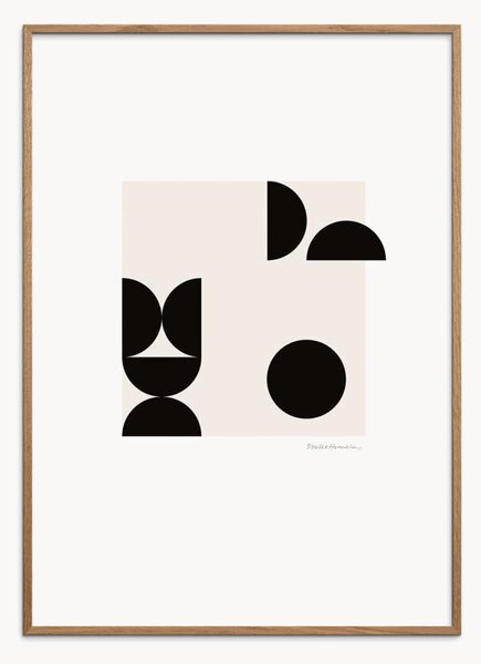 Poster incorniciato in legno di quercia Balancing Objects 01