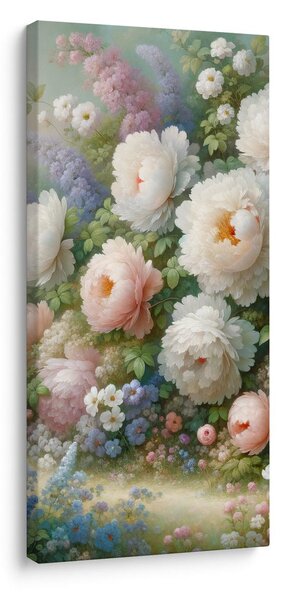 Quadro su tela – Peonie romantiche in un prato fiorito