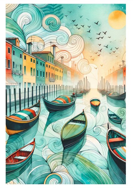 Quadro su tela – Venezia romantica al tramonto