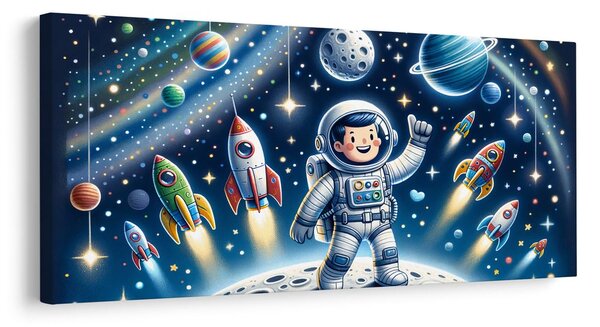 Quadro su tela – Avventura galattica per un piccolo eroe