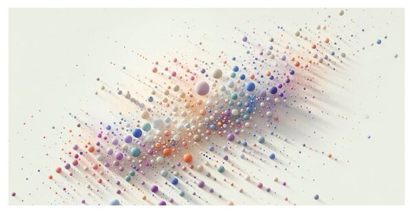 Quadro su tela – Esplosione di bolle colorate sulla tela