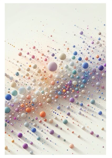 Quadro su tela – Danza astratta di sfere arcobaleno