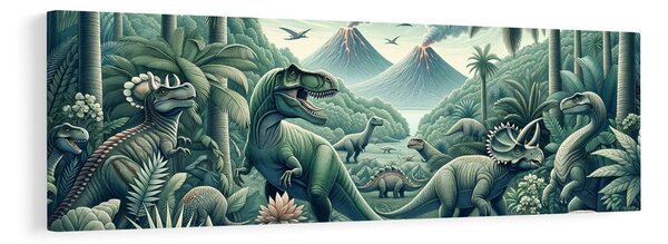 Quadro su tela – Mondo selvaggio dei dinosauri