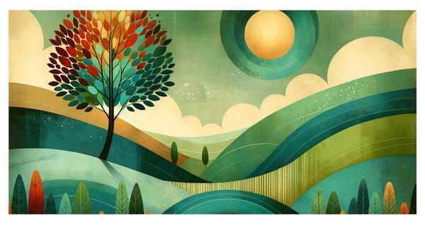 Quadro su tela – Paesaggio in tonalità naturali