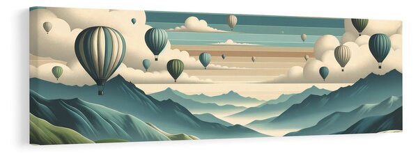 Quadro su tela – Montagne e cielo pieni di palloni