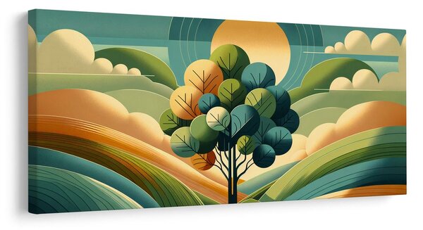 Quadro su tela – Albero della vita e sole in armonia