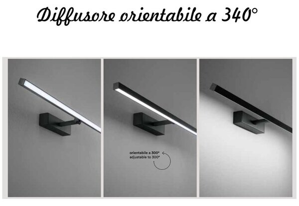Applique perenz riga 8044 b ct led cct 1680lm ip44 diffusore orientabile metallo bianco opaco - Perenz