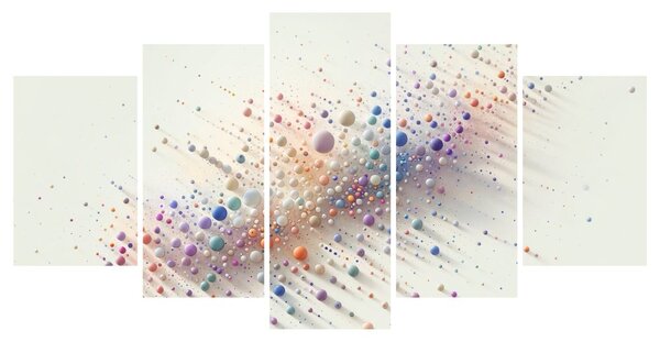 Quadri 5 pezzi – Bolle colorate nel vortice di luce e ombra