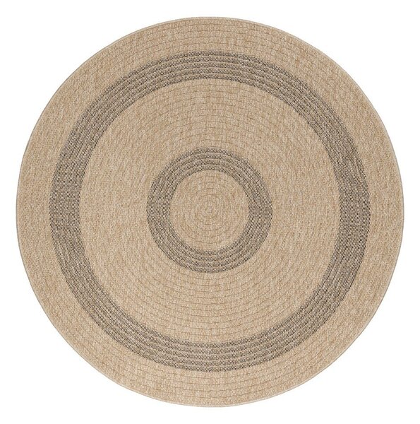 Tappeto rotondo per esterni nero e beige ø 120 cm Comilla - Ayyildiz Carpets