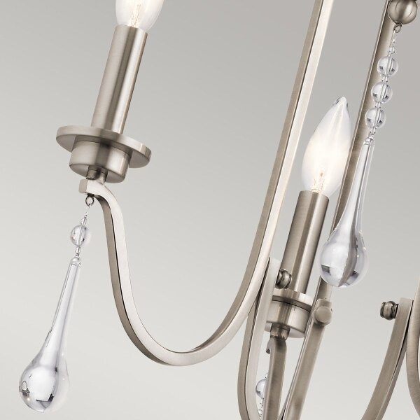 Quintiesse QN-KARLEE3 - Lampadario a stelo KARLEE 3xE14/60W/230V cromo satinato