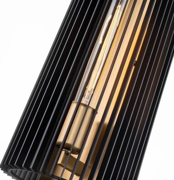 Quintiesse QN-LINARA1-BK - Lampada da parete LINARA 1xE27/60W/230V nero/oro