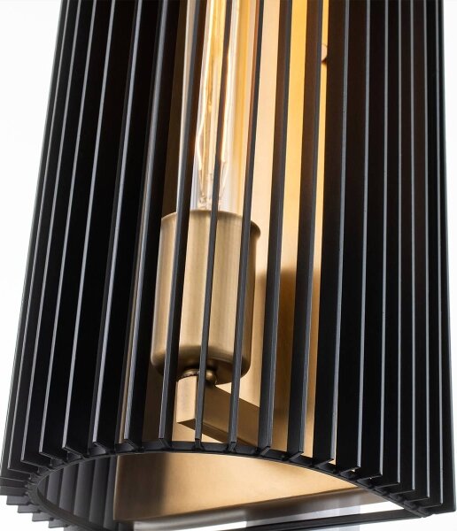 Quintiesse QN-LINARA1-BK - Lampada da parete LINARA 1xE27/60W/230V nero/oro