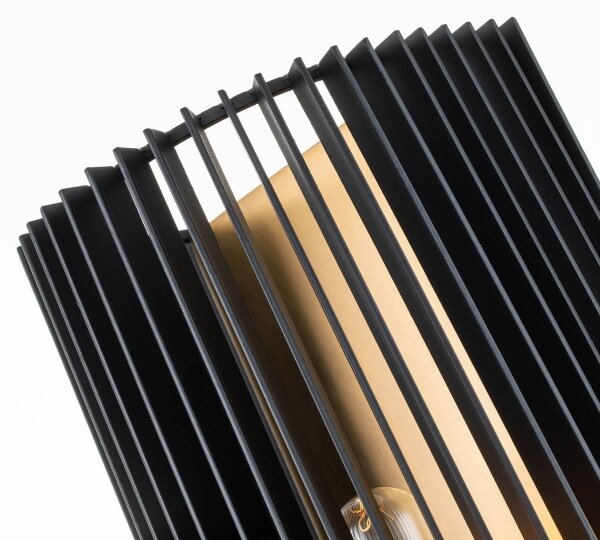 Quintiesse QN-LINARA1-BK - Lampada da parete LINARA 1xE27/60W/230V nero/oro