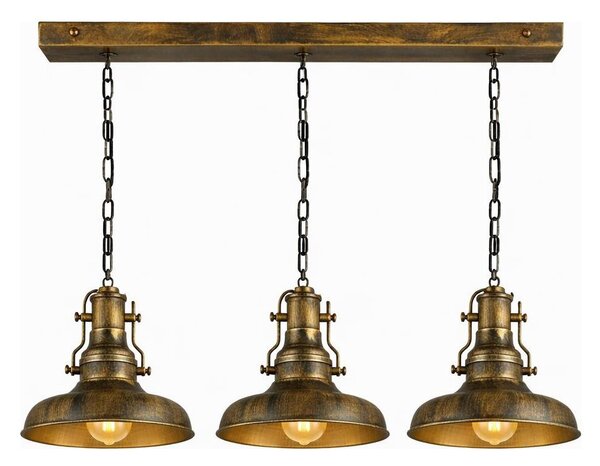 Brilagi - Lampadario a catena PYRONIC 3xE27/40W/230V bronzo/patina